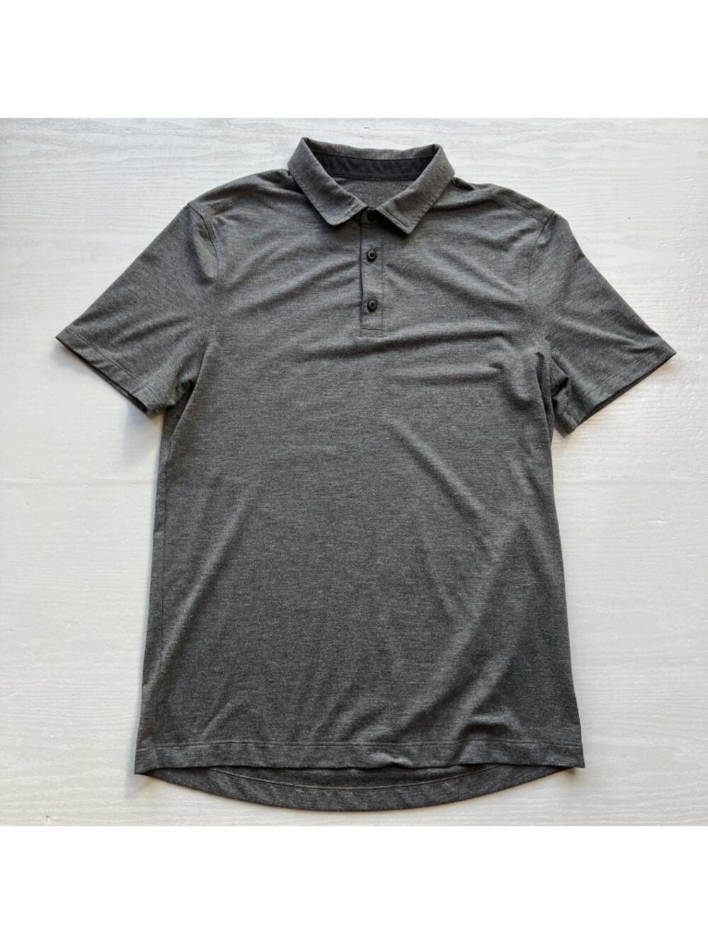 Lululemon Evolution Polo Shirt Gray Short Sleeve Mens Small/Medium